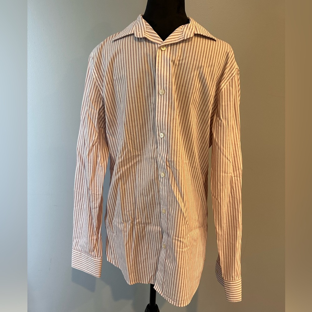 Classic Red & White Striped Men's Shirt Banana Republic Slim M